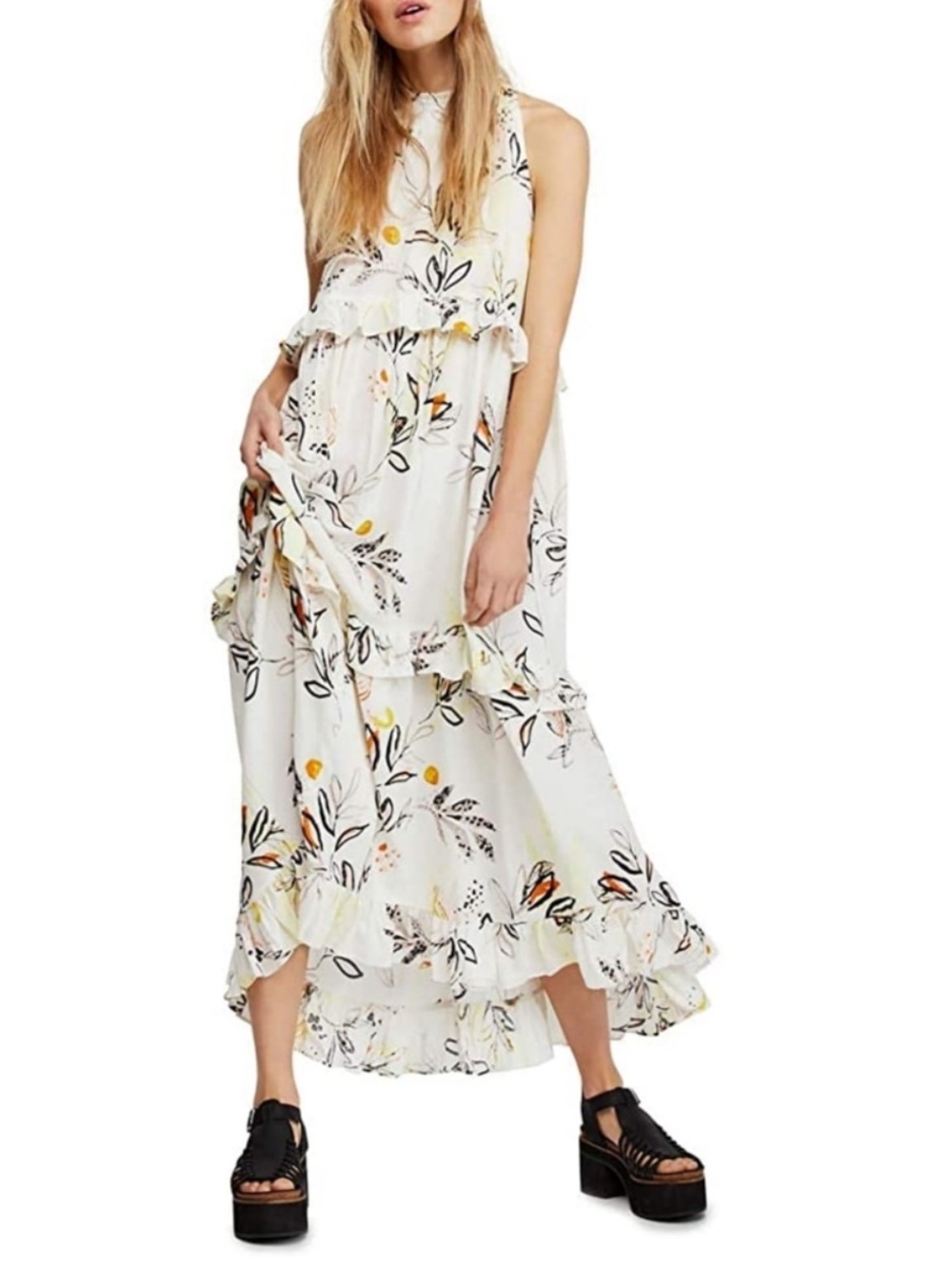 Free People Anita Maxi Dress In Ivory - Picture 2 of 9
